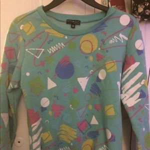 Retro Hot Topic Geometric Pullover Sweater